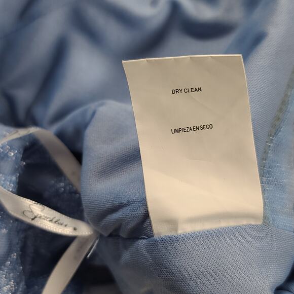 Speechless empire waist rhinestone embellished Prom formal lace dress Sz 3 Blue - Picture 10 of 11